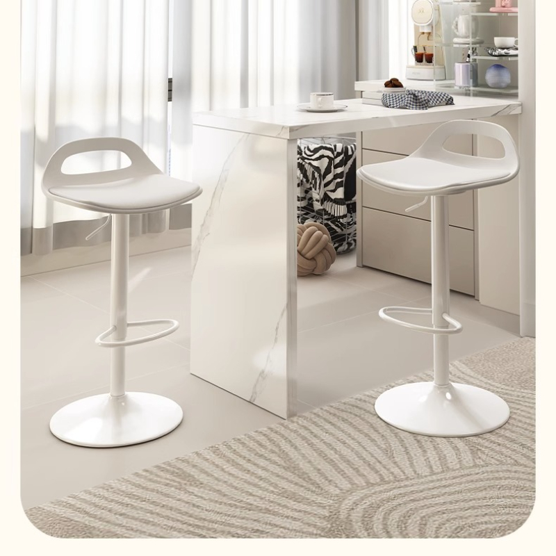 Adjustable Swivel Hydraulic Bar Stool Counter Stool Kitchen Bar Chair Backrest Padded Seat Commercial Home Island Pair Chaise