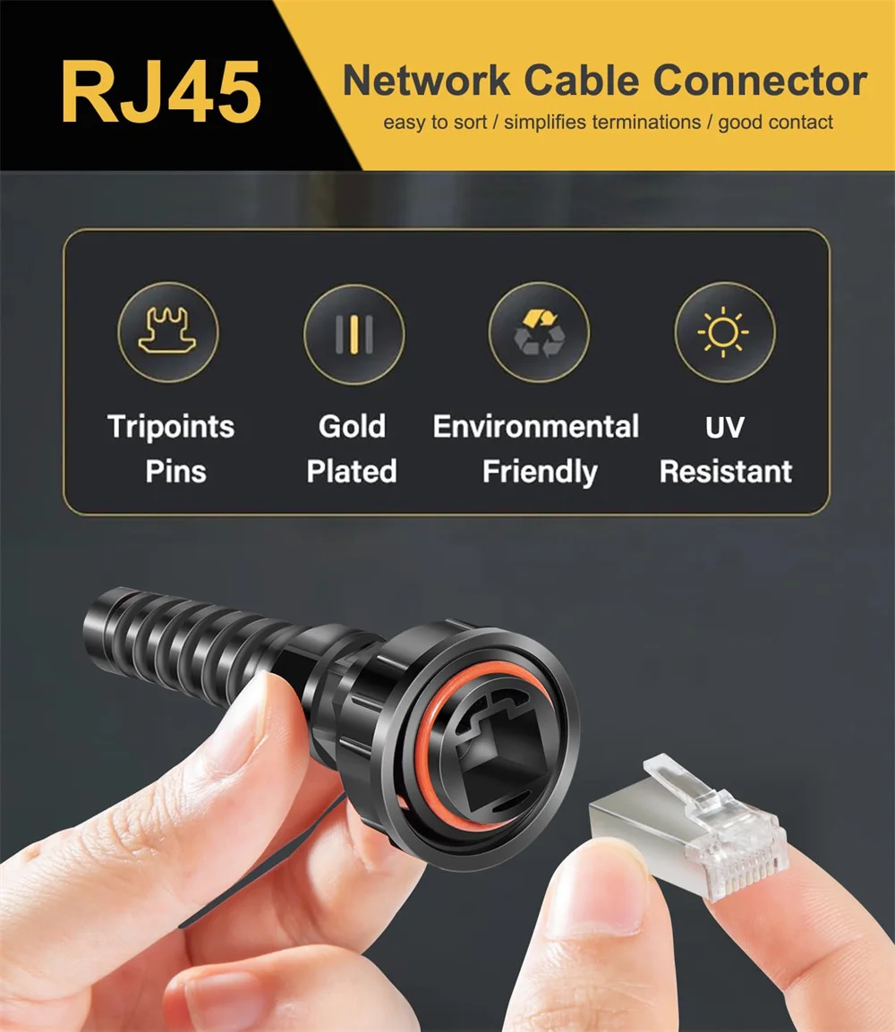 ANX 010-10603-00 Stecker, wasserdicht, RJ45, 2er-Pack, kompatibel mit Garmin Marine Netzwerkkabelanschluss, Stecker auf Stecker, Schutzart IP67,