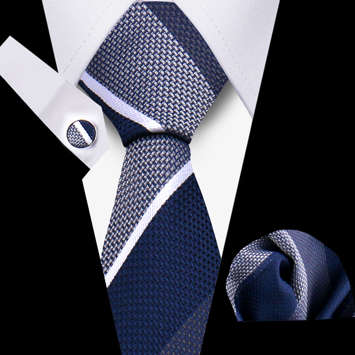 ผู้ชายเนคไท Tie ผ้าเช็ดหน้าคลาสสิกลายสก๊อตเนคไท Cufflinks สําหรับชายเสื้อธุรกิจอุปกรณ์จัดงานแต่งงานผู้หญิงคอ Man ของขวัญ