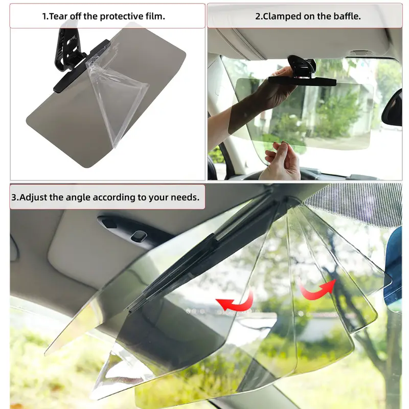 Um espelho antirreflexo montado em carro, guarda-sol anti UV para veículos com luz forte