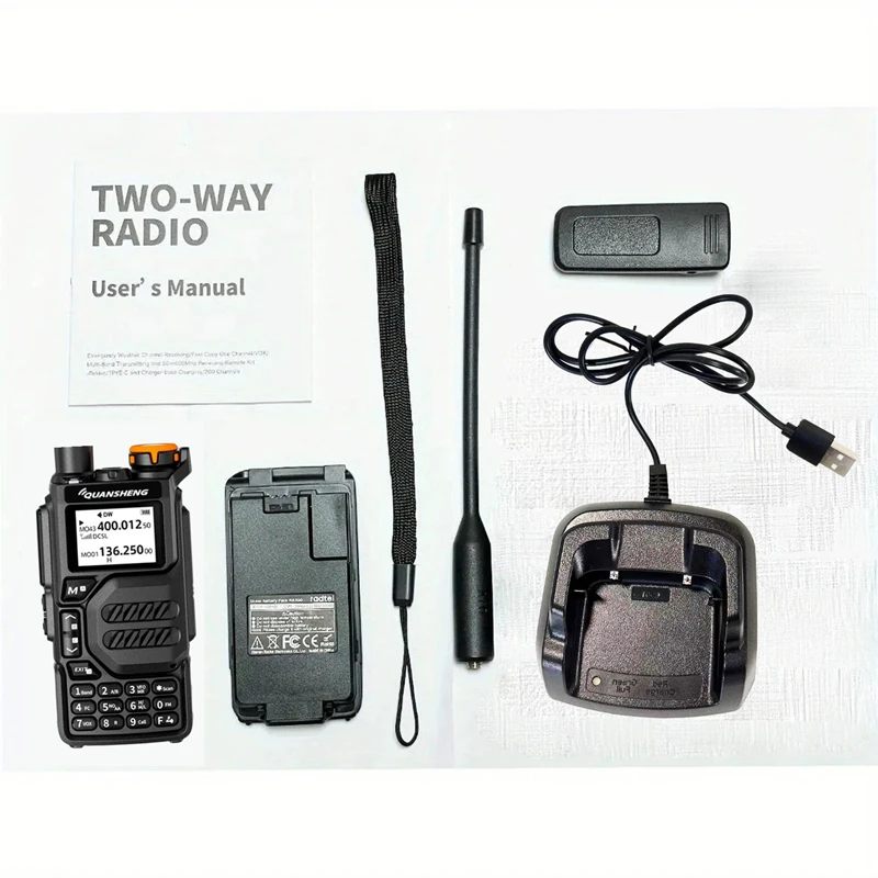 Quansheng UV-K5 Walkie Talkie 5W banda aérea Radio bidireccional UHF VHF DTMF FM Scrambler NOAA copia de frecuencia inalámbrica Radioaficionado