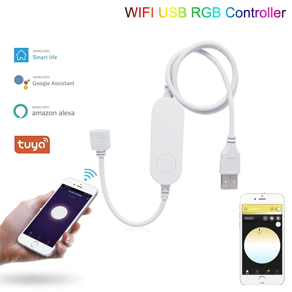 Smart Wifi RGB Controller Google Alexa Tuya Fernbedienung USB Dimmer für 5V 12V 24V 5050 WS2811 WS2812 RGB RGBW LED Streifen Licht