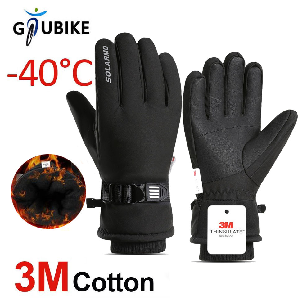 GTUBIKE Männer Winter Wasserdichte Radfahren Handschuhe Outdoor Sport Motorrad Ski Touchscreen Fleece Handschuhe Nicht-slip Warme Volle Finger