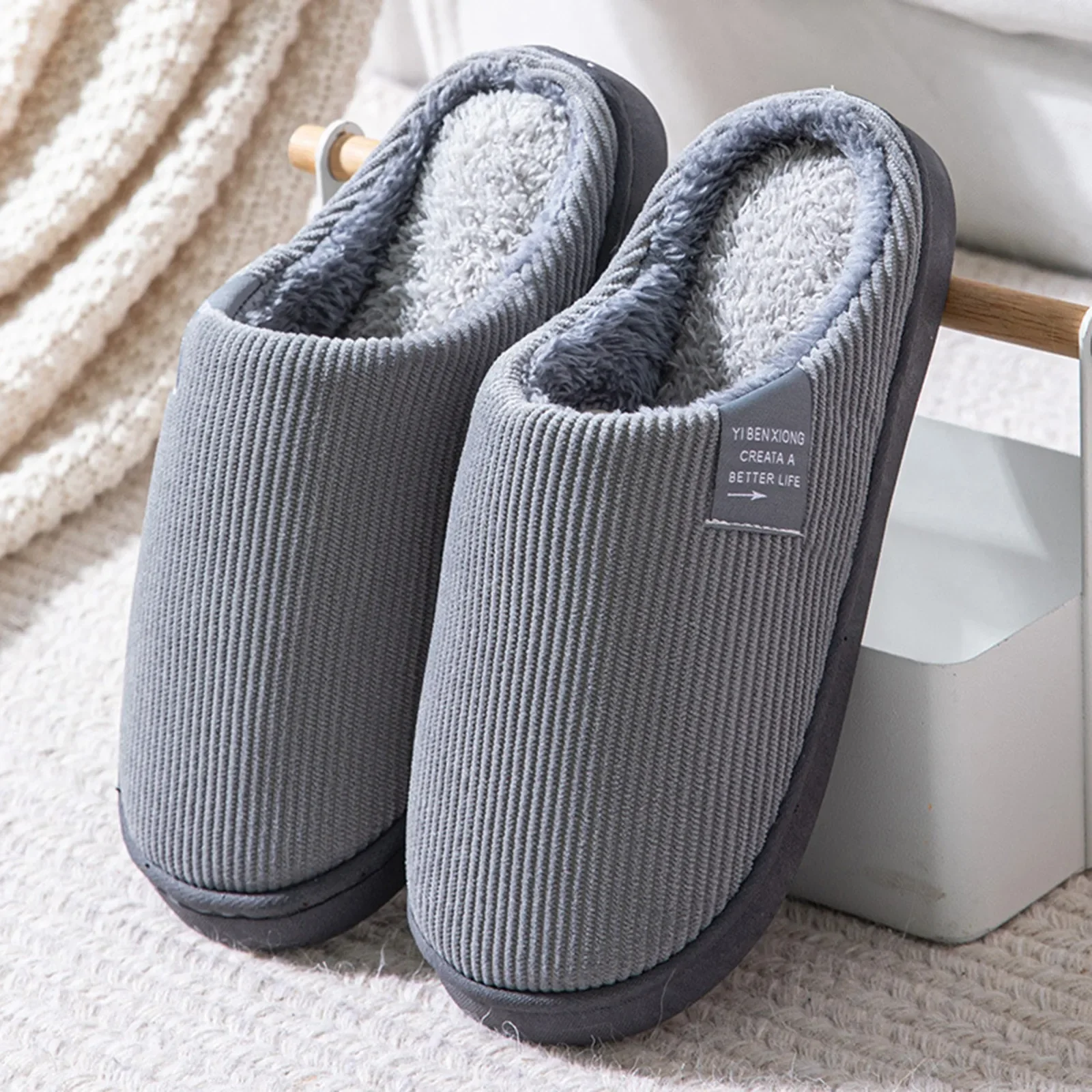 NUOVE pantofole da casa casual con fondo morbido e spesso da uomo da donna Pantofole in peluche per la casa Pantofole termiche antiscivolo Appartamenti invernali per interni