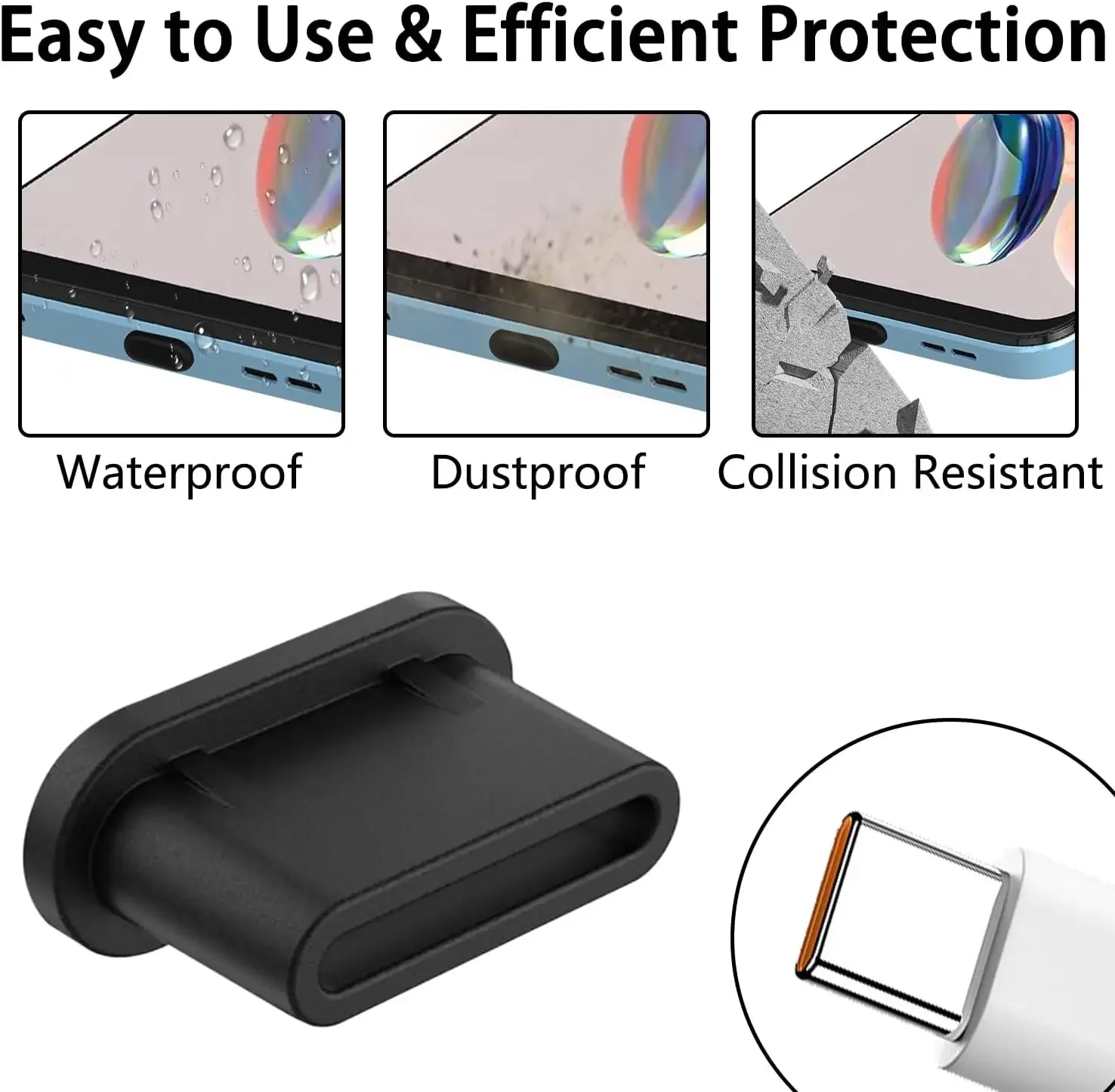 10/1PCCS Type-C 먼지 플러그 USB 충전 포트 보호기 삼성 화웨이 Xiaomi 전화 먼지 플러그 용 실리콘 방진 플러그 커버 캡