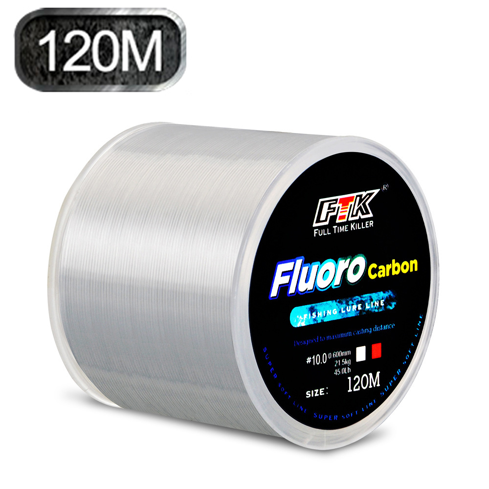 Lenza da pesca in nylon 120m 0,14mm-0,6mm 4,13lb-45lb processo di trattamento del rivestimento in fluorocarbonio superficie in carbonio Accessori per la pesca