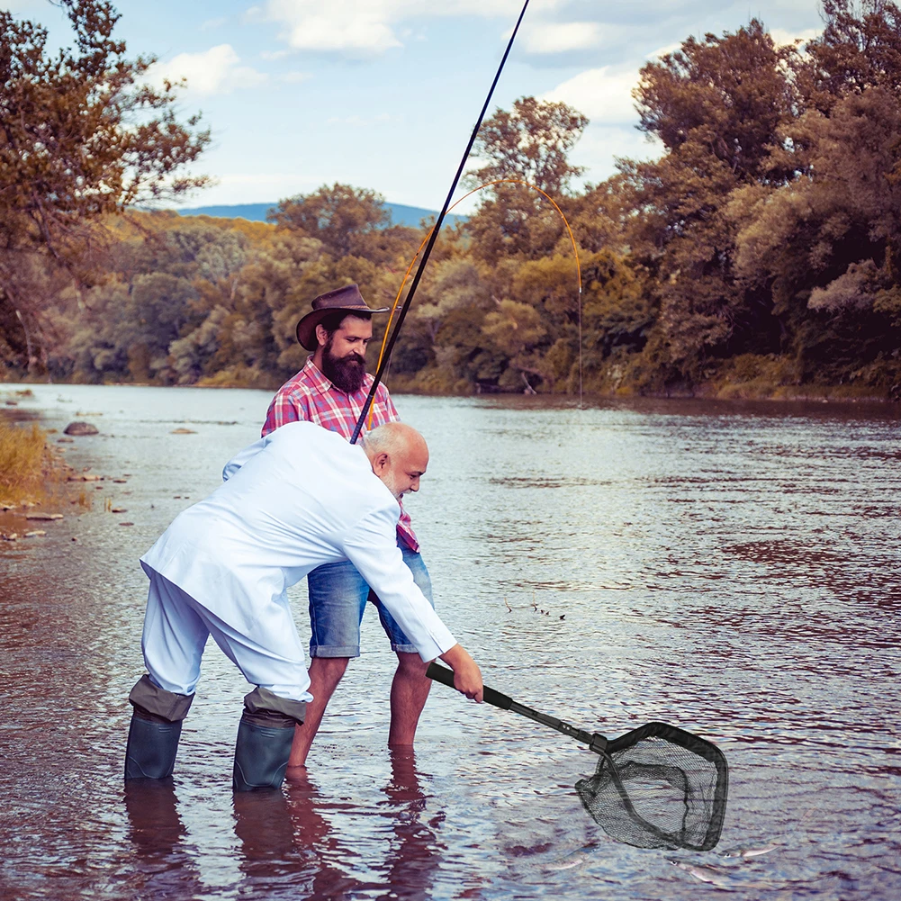 Red de pesca telescópica de 55cm-190cm para mosca de salmón, carpa, bagre, trucha, aterrizaje flotante, fácil captura y lanzamiento, plegable