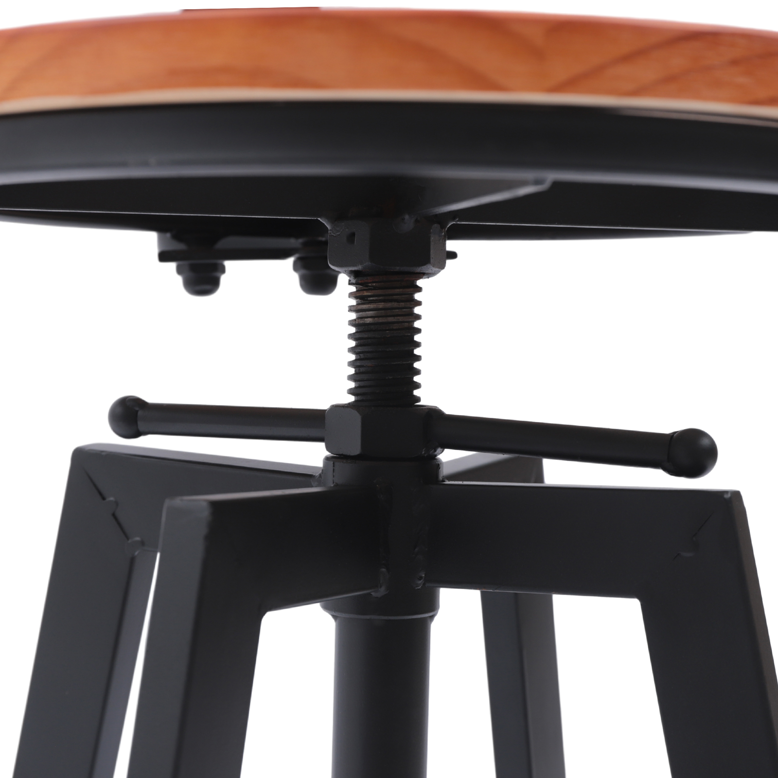 Tabouret de bar réglable avec dossier, dossier en métal, rétro, bois, vintage, industriel, recommandé, 64-84cm, 33 ", 2 pièces