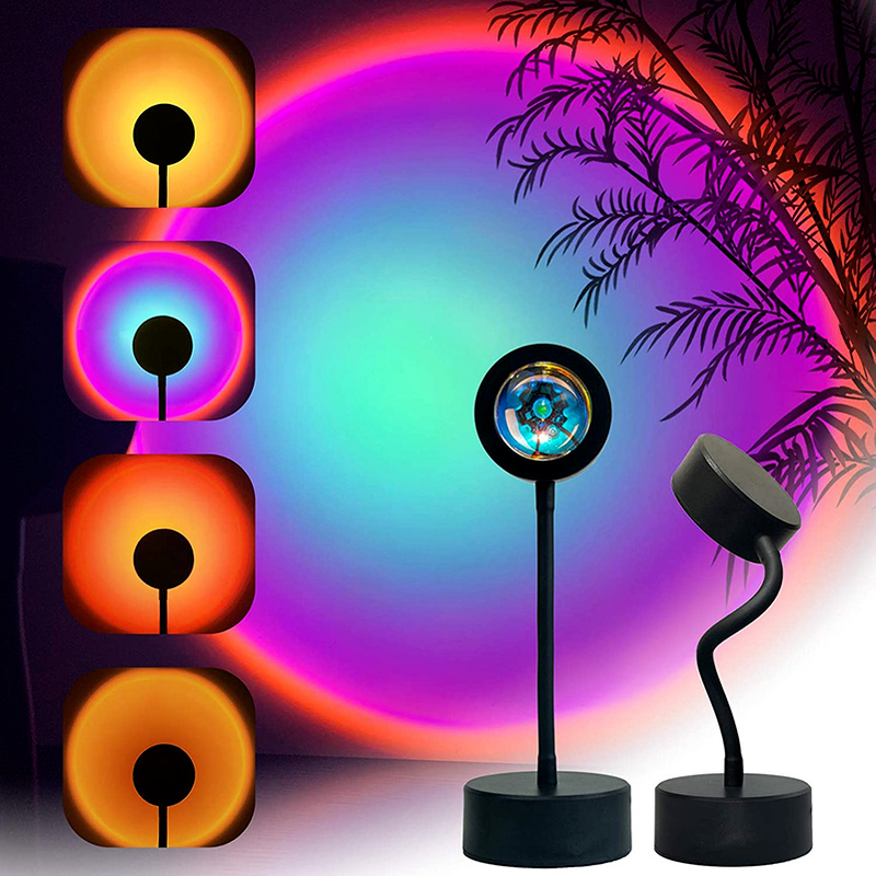 ZK20 Sonnenuntergang Lampe Led Projektor Fernbedienung Regenbogen Atmosphäre Nachtlicht Fotografische Hause Hintergrund Wand Dekoration Lampe