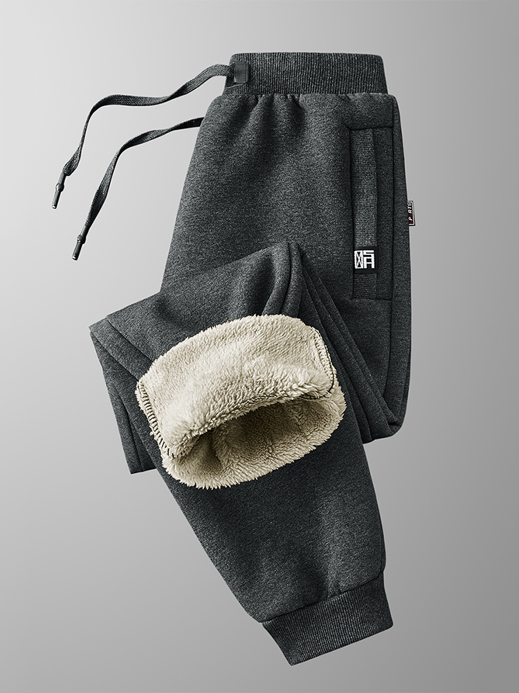 ฤดูหนาวผู้ชาย Sweatpants หนาขนแกะ Joggers กีฬากระเป๋าซิปผ้าฝ้ายสบายๆกางเกง PLUS ขนาด 6XL 7XL 8XL