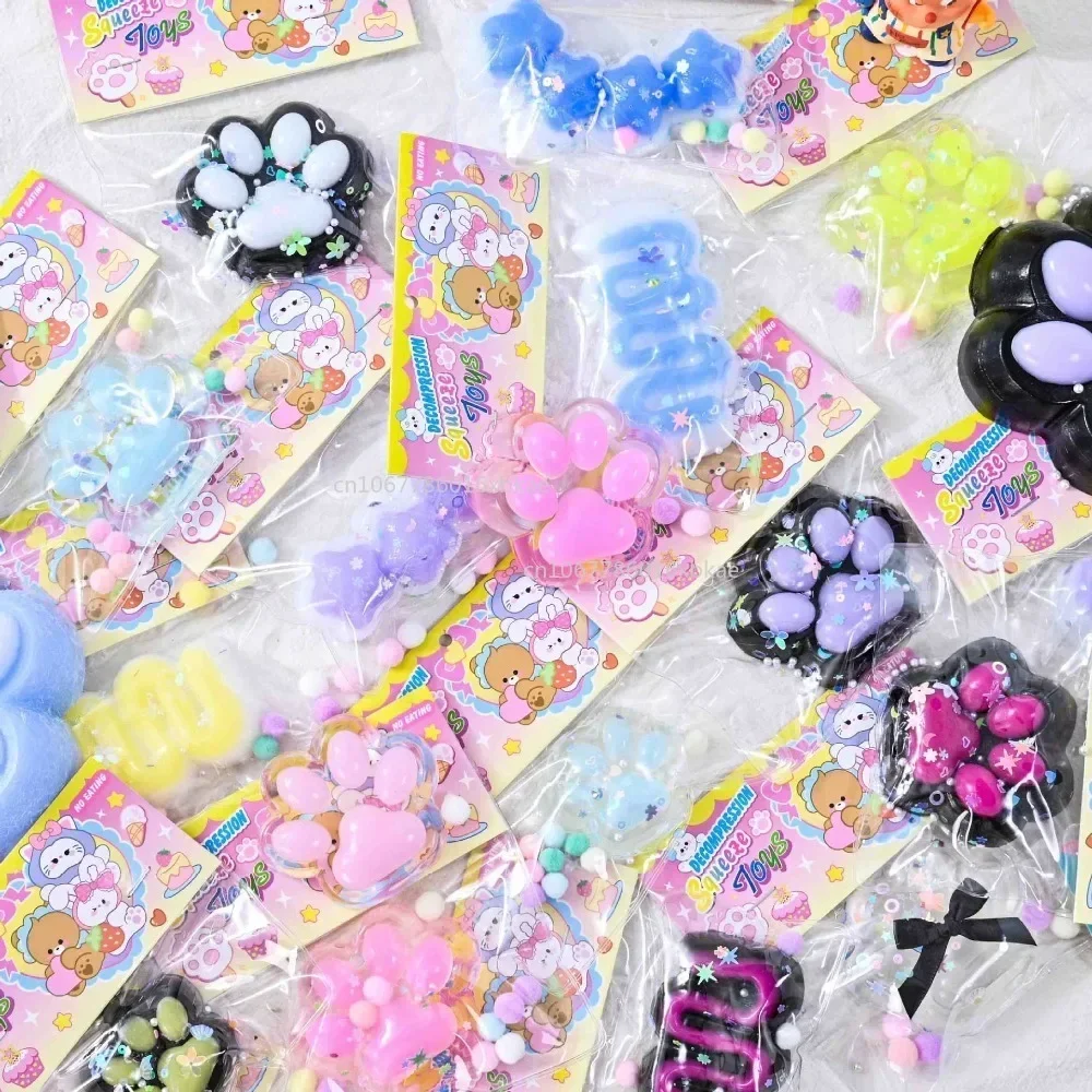 Kawaii Cat PAW Mochi Squishy Fidget ของเล่นน่ารัก Plush Sensory ซิลิโคนช้า Rebound Pinch Decompression ของเล่นความเครียด Release ของเล่น