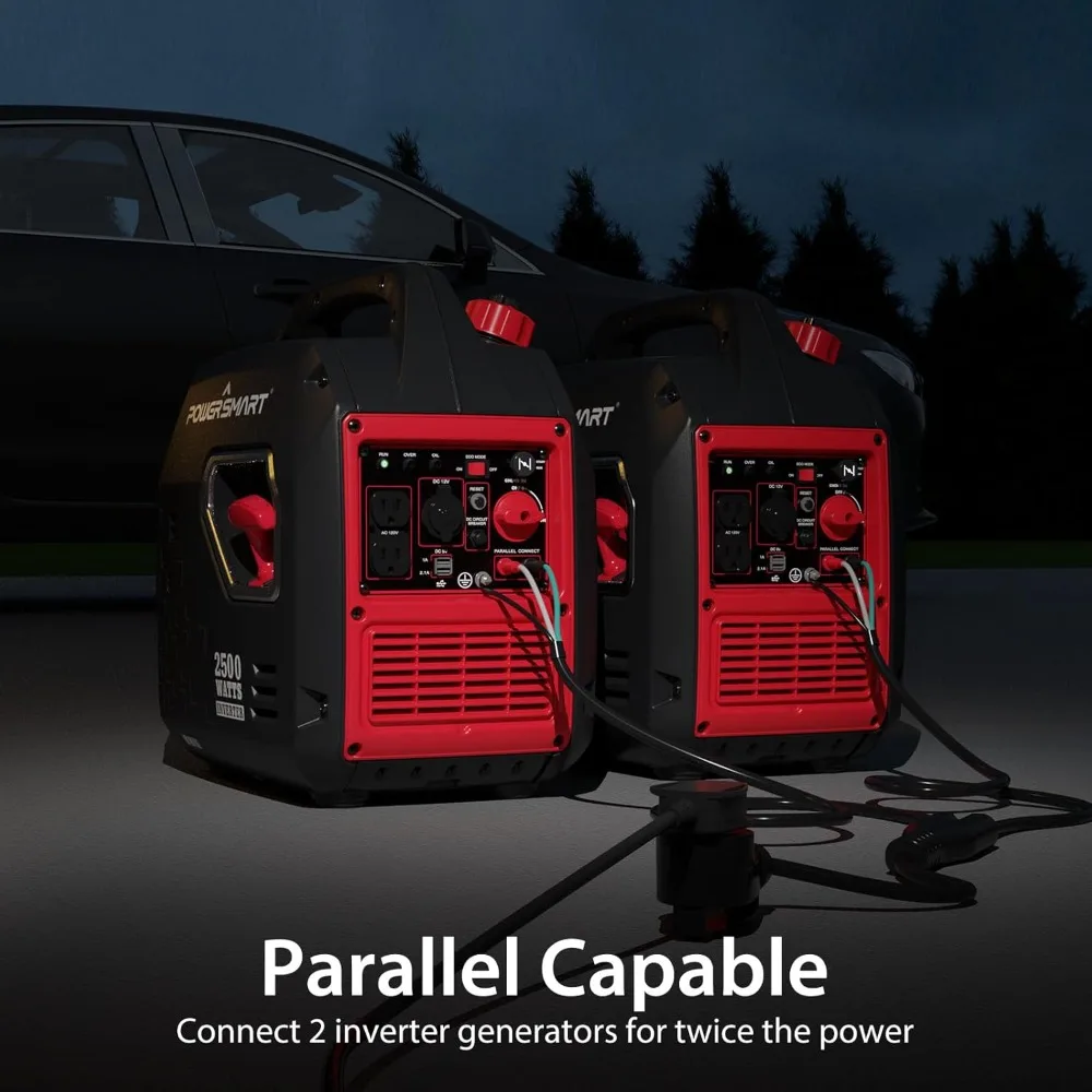 2500 Watt Super Quiet Gas Powered Portable Inverter Generator, Ultralight Gas Generators for Camping Home Backup Use