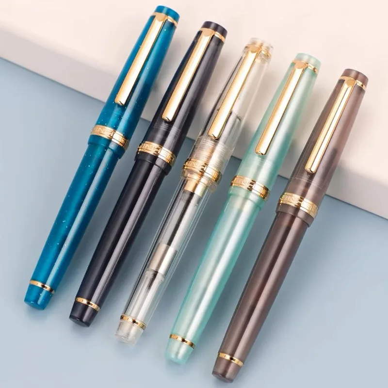 Jinhao 82 Fountain ปากกาคลิปสีทอง EF/F/M Nib หมึกอะคริลิคปากกาหรูหราการเขียนปากกาสําหรับเครื่องเขียนธุรกิจอุปกรณ์สํานักงานโรงเรียน