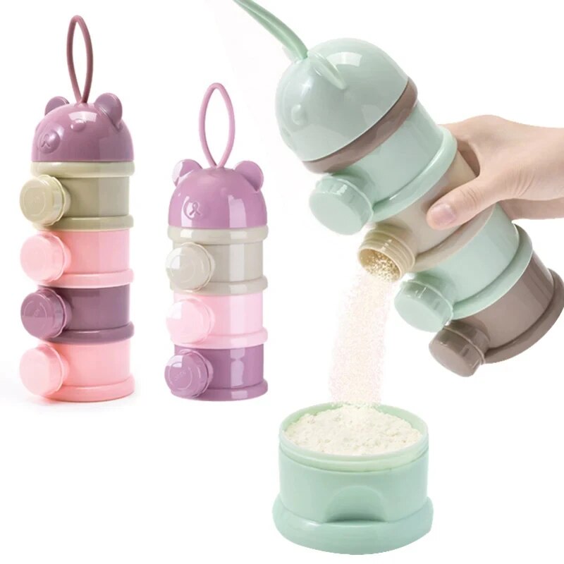 Contenitore per la conservazione della Formula portatile a tre/quattro livelli, Dispenser per contenitori per alimenti, a prova di fuoriuscita, per bambini da 1 a 6 anni