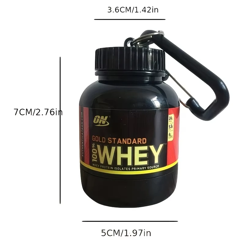 100ml esporte ao ar livre mini recipiente de proteína portátil garrafa de pó com chaveiro de soro funil de saúde caixa de medicina pequena xícara de água