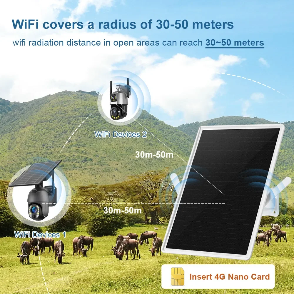LS VISION 4G LTE Solar Router 2.4Ghz WiFi Hotspot Wireless Access Point SIM Card-Slot Built-in 25000mAh Battery IP66 Waterproof