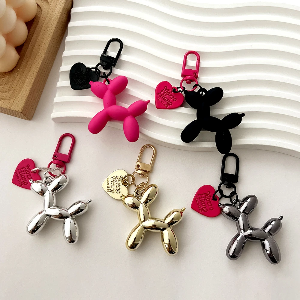 Llaveros acrílicos con forma de globo de perro para mujer, colgante de bolso Y2k, llaveros de coche para pareja, joyería, accesorios de decoración de regalo