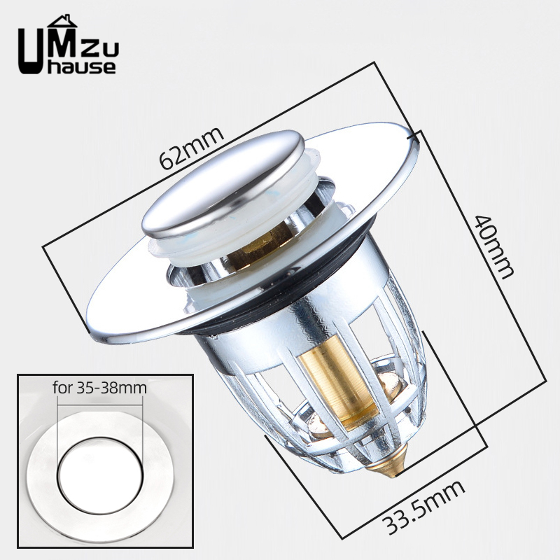 Universal Bathtub Filter Drain Hair Catcher Bathroom Sink Stopper Washbasin Strainer Anti Clog Pop Up Drainer Plating Brass Plug
