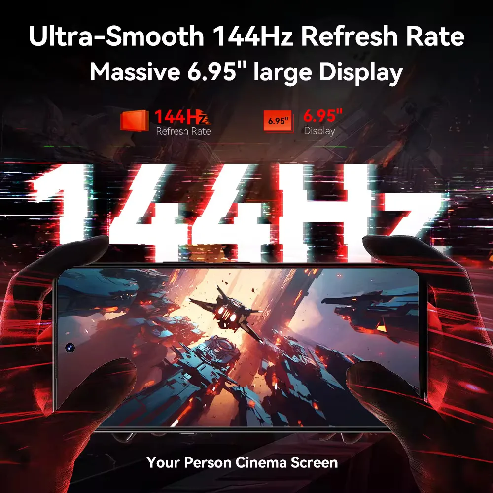 CUBOT MAX 5 5G Smartphone MTK Dimensity 8200 Octa Core 6.95" 144Hz Screen 24GB(12GB+12GB)RAM+256GB ROM Android 14 Smart Phone