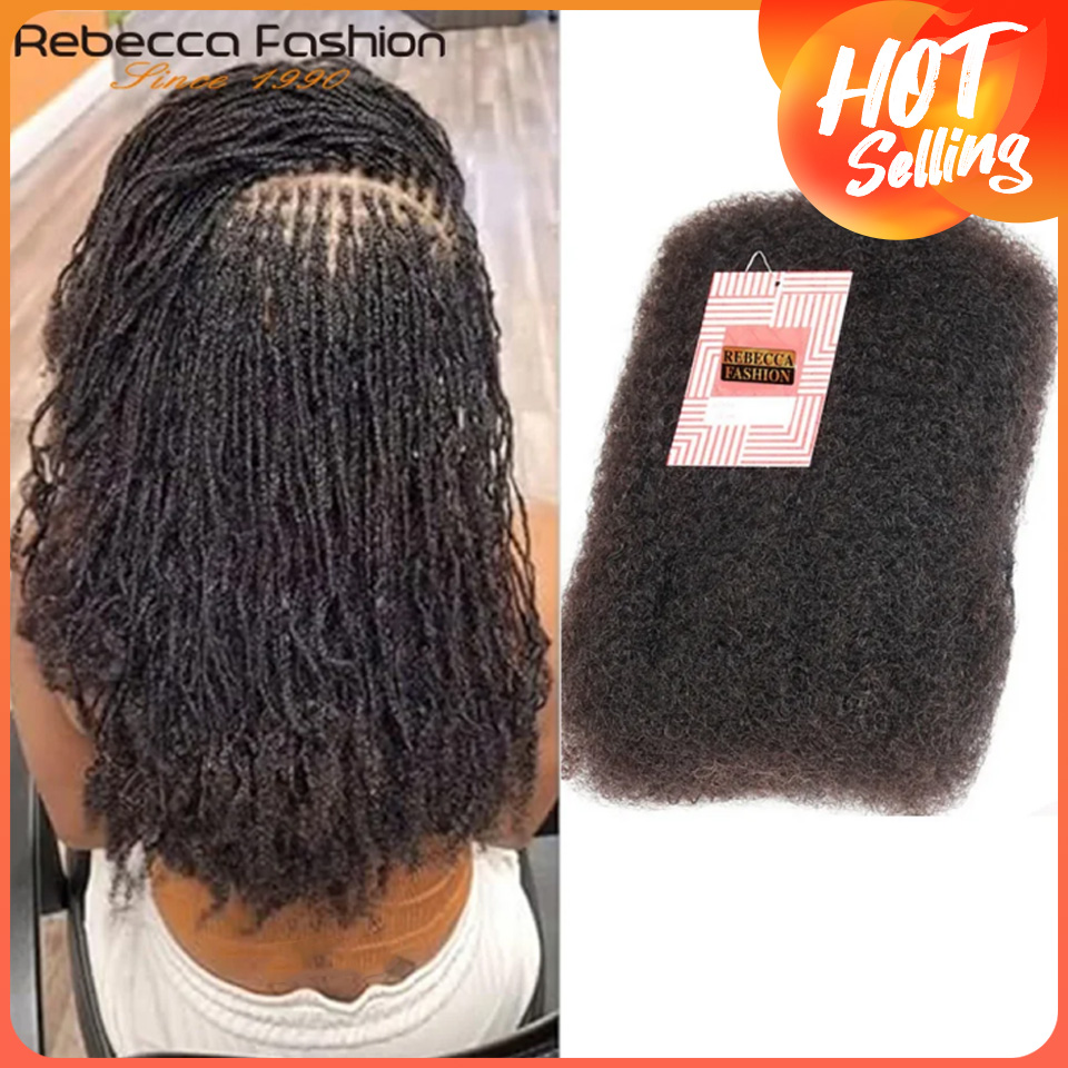 Afro Kinky bulkhaar voor vlechthaarextensies – Rebecca Lichtgewicht, natuurlijke kleuren voor Afrikaanse vlechten en vrijetijdskleding QVR