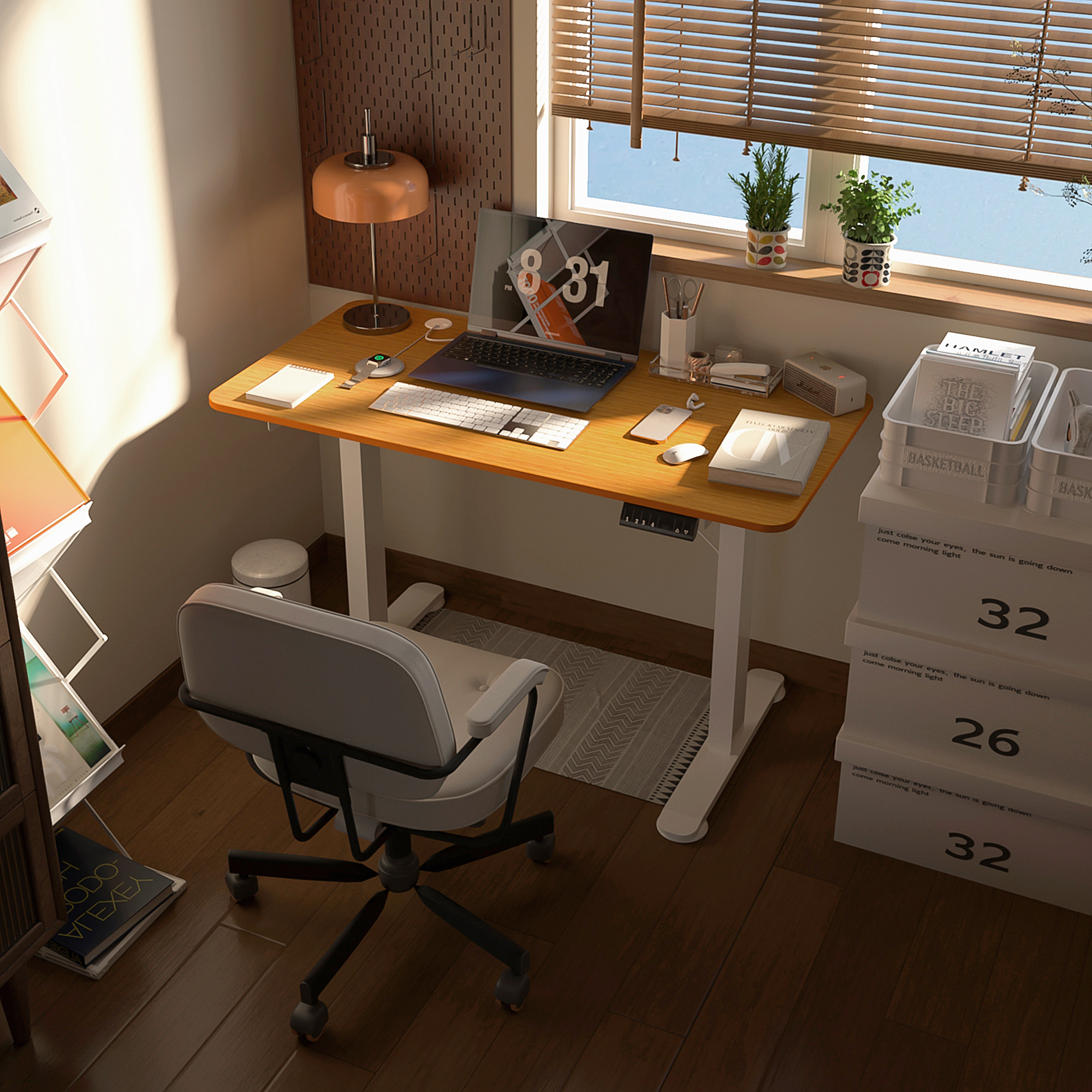 Vinsetto elektrisch hefbureau met verstelbare hoogte 3 herinneringen 120x60 cm