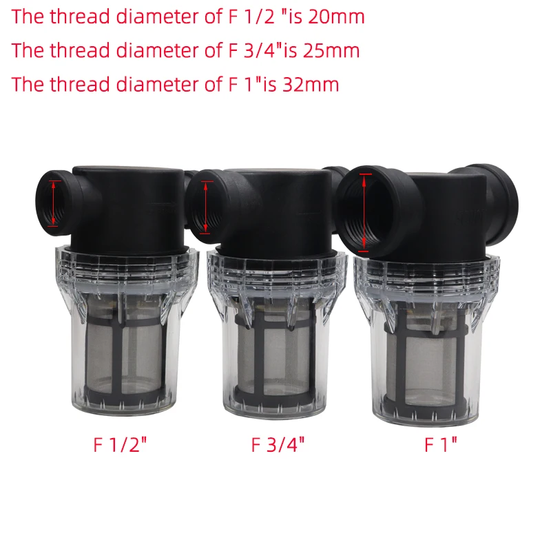 สวนรดน้ํากรอง 1/2 ''3/4'' 1 ''พลาสติกระบบชลประทานสิ่งสกปรก Prefilter เพาะเลี้ยงสัตว์น้ําในครัวเรือนท่อกรอง