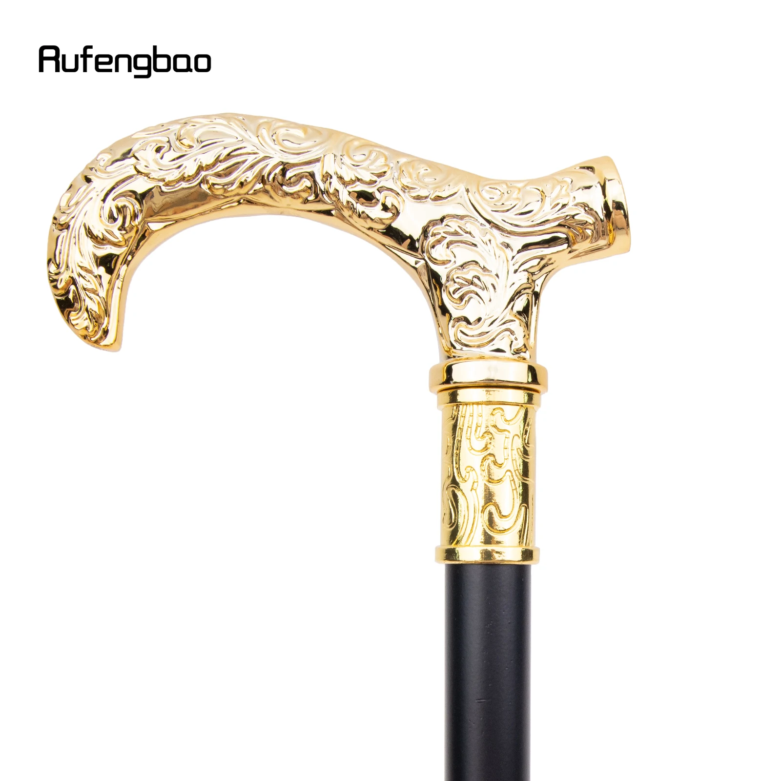 Cana de caminhada com padrão de flor dourada, bastão decorativo de moda para cavalheiro, elegante, cosplay, botão de cana, 93cm