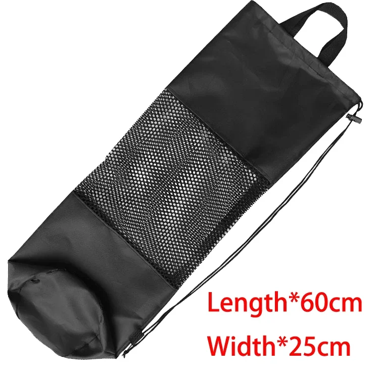 Schwarze Netztasche mit Kordelzug und langen Flossen für Tauchrucksack, 72 x 28 cm