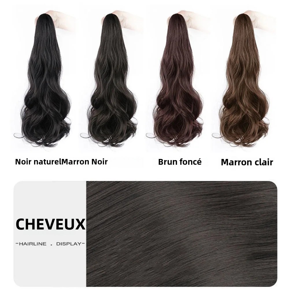 Extensions capillaires synthétiques longues et lisses à Clip pour queue de cheval, 50cm, résistantes à la chaleur, pour femmes, fête quotidienne