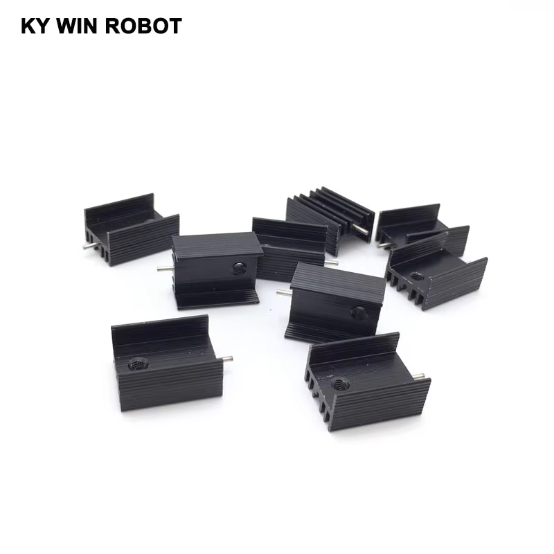 10pcs Aluminium TO-220 Heatsink TO220 Heat Sink Transistor Radiator TO220 Cooler Cooling black 20*15*10MM With Pin