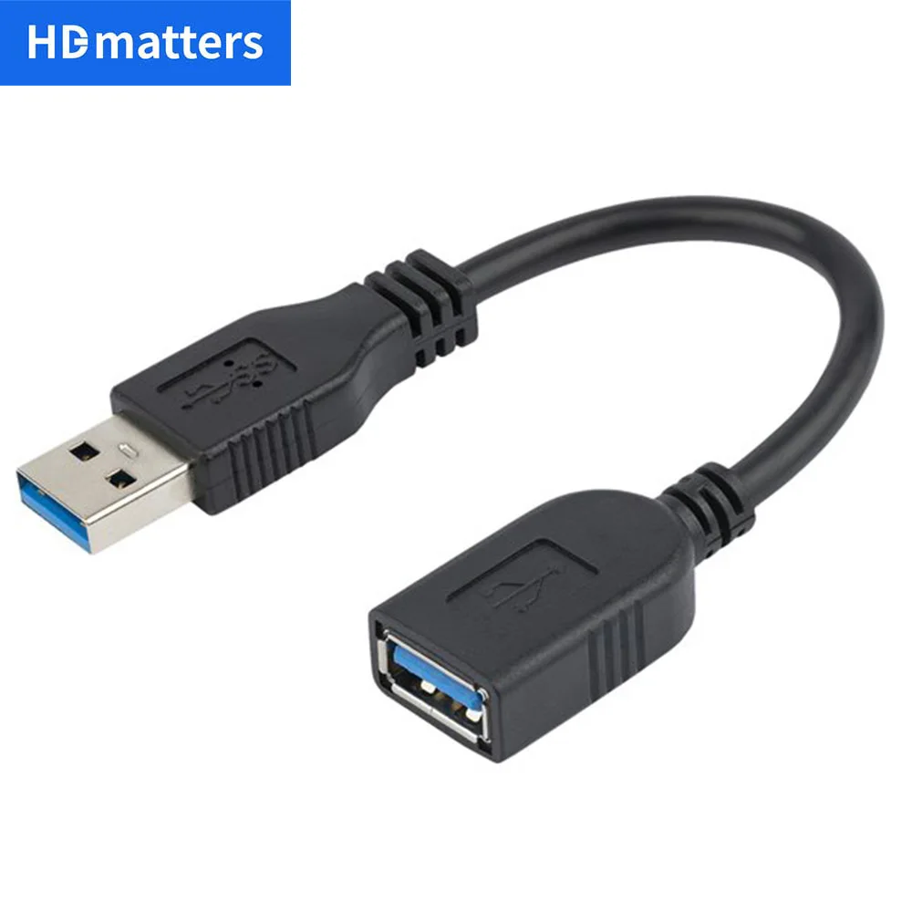 Cable de extensión USB 3.0 Corto Super Velocidad Cable USB 3.0 Extensión USB 3.0 A macho A hembra 0,3 M hasta 5 Gbps para Macs Windows