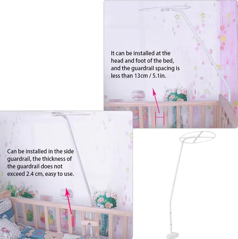 Universal Mosquito Crib Netting Holder Summer Baby Mosquito Net Stand Crib Netting Canopy Holder Removable Baby Bed Support Tent