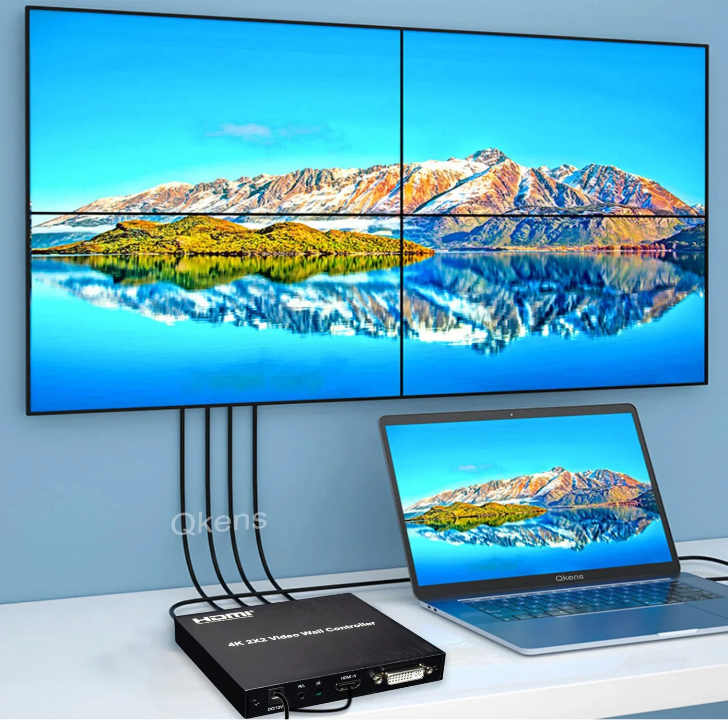 Настенный видеоконтроллер HDMI, 2x2, DVI, видеостена 4, устройство для сращивания телевизора 1080P, 1x2, 1x4, 1x3, 2x1, 3x1, 4x1, процессор для сращивания экрана с несколькими мониторами