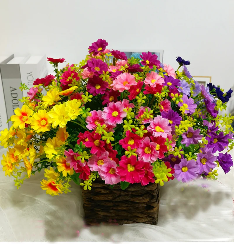 1 paquete de flores artificiales para exteriores, arbustos resistentes a los rayos UV, plantas, flores falsas, vegetación para oficina, cocina, boda, decoración de jardín