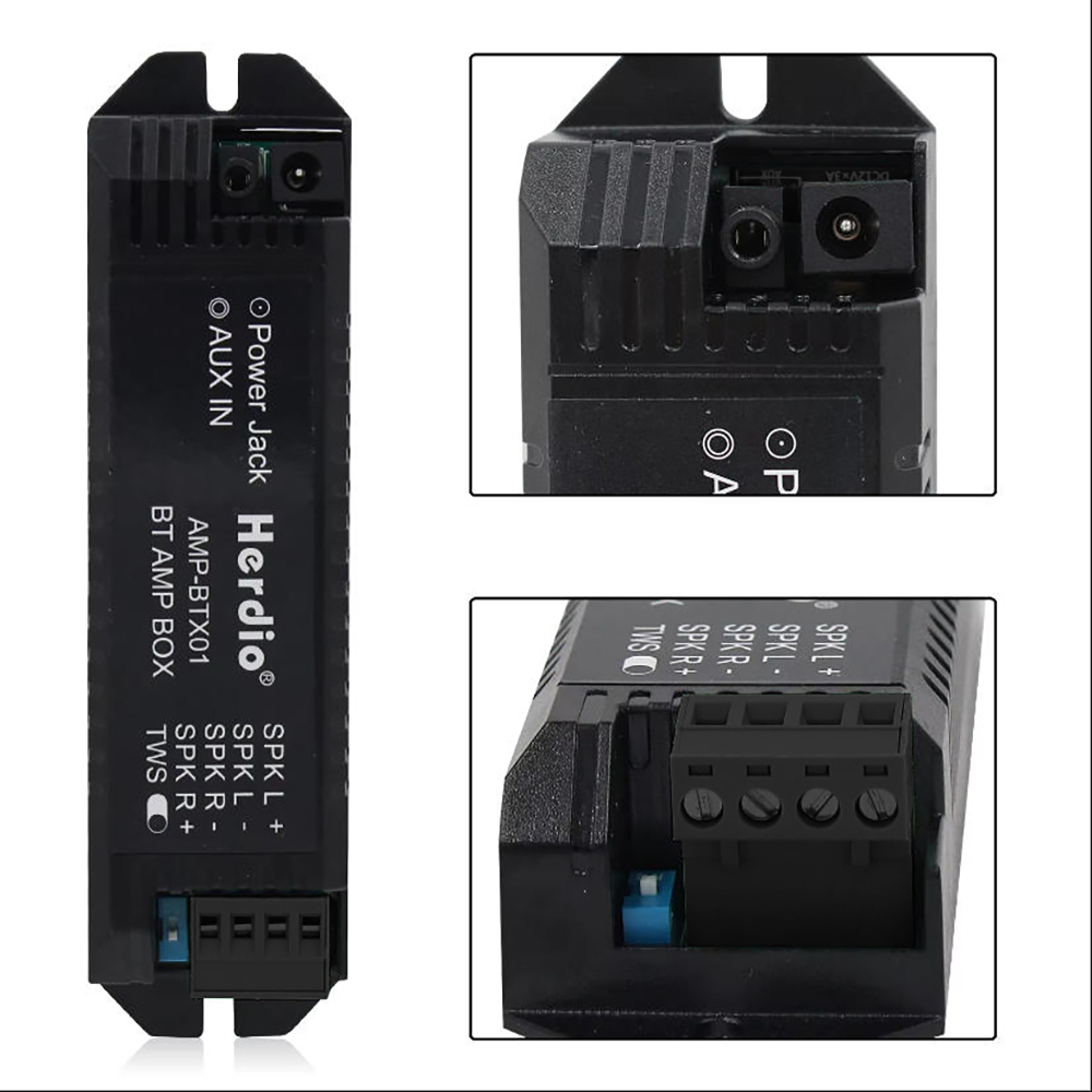 Herdio 2 channels Home Power Amplifier Audio Bluetooth Aux Mini Amplifier For Bathroom Wall Ceiling Music Speakers EU/US/UK Plug