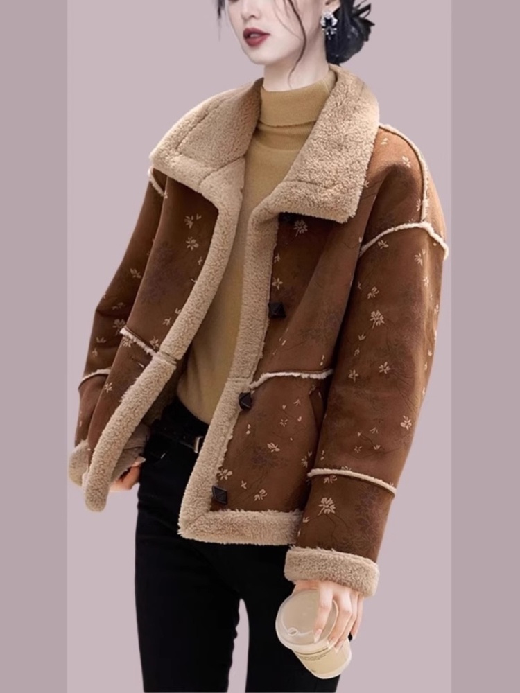 CKSHA 暖かい痩身オールマッチ冬の高級レザーファーコート女性のカジュアルスタイル多用途繁体字中国語ファッショントップ