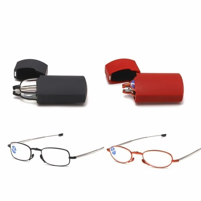 Étui cadeau lunettes de lecture pliables +1.00 à +4.00 force hommes femmes Anti lumière bleue lunettes d'hypermétropie