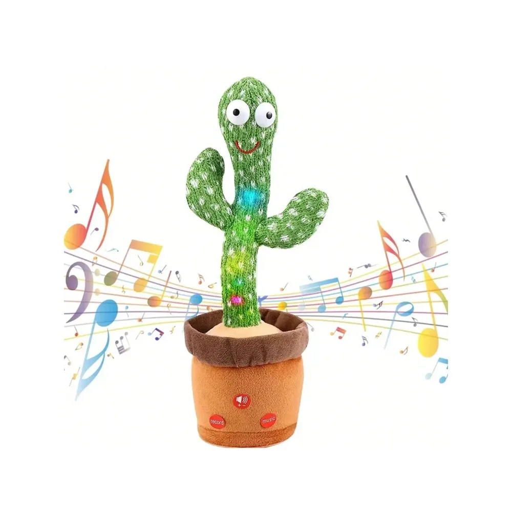 1pc-dança falando cactus brinquedos para meninos e meninas, cantando imitando gravação repetindo o que você diz trocador de voz