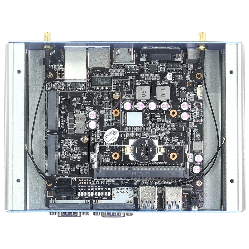 Helorpc 2LAN2COM Mini PC industrial con Inter i5-5200U/I7-5500U compatible con Win10/11 Linux Pfense WiFi Firewall computadora sin ventilador