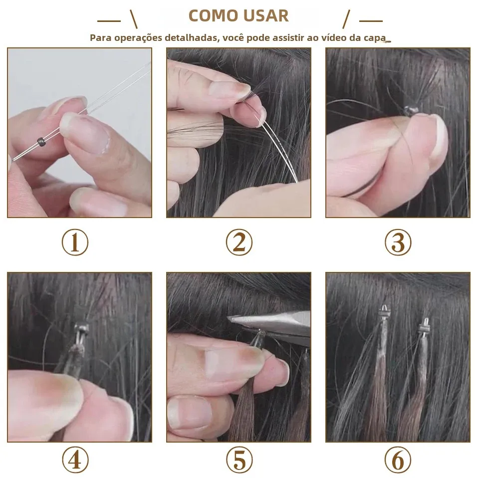 S-noilte 1g/fio nano anéis micro links extensões de cabelo humano micro grânulo pré ligado 16-24 polegada 50 pçs em linha reta loira natural