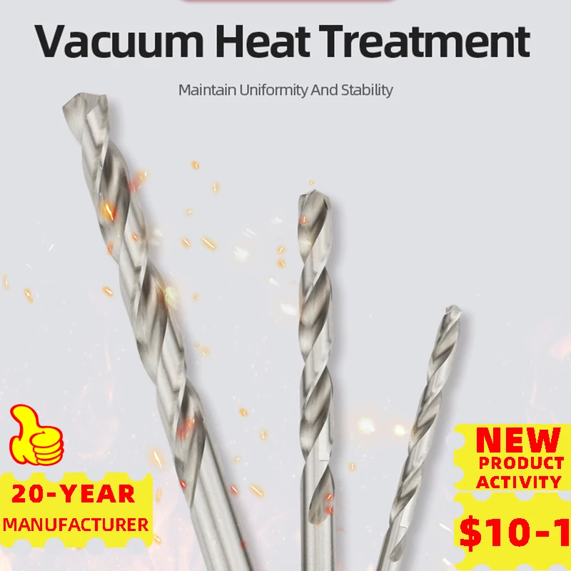 ABAOTE Twist Drill Bit HSS M2 Drill Bit Set 1.0-13.5MM Straight Shank Drill Micro Tools For Metal Electric Drills 1/10PCS