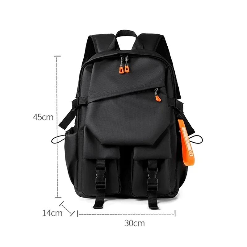 Trend Designer Men's Backpack 15.6 Laptop Backpack with USB Large Capacity Waterproof Travel Bag Simple School Backpacks for Men