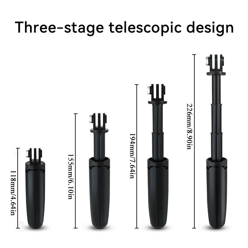 Mini Extendable Tripod Foldable Tripod Portable Monopod for Go Pro Hero 13 12 11 Black Session Osmo Action Camera Vlog Accessory
