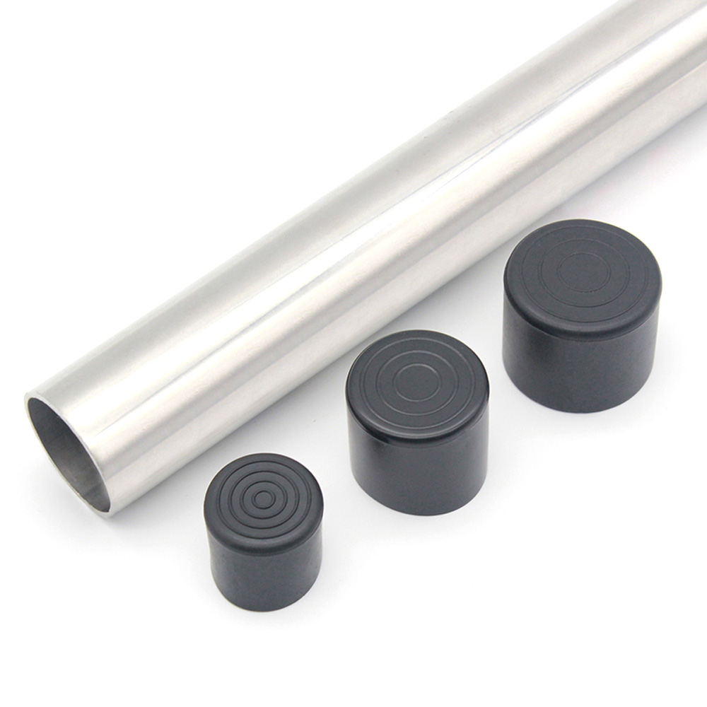 4 個黒ラウンドゴム椅子脚キャップテーブル家具の足パイプチューブエンドカバー靴下プラグ床保護パッド 6 8 10 12-63 ミリメートル