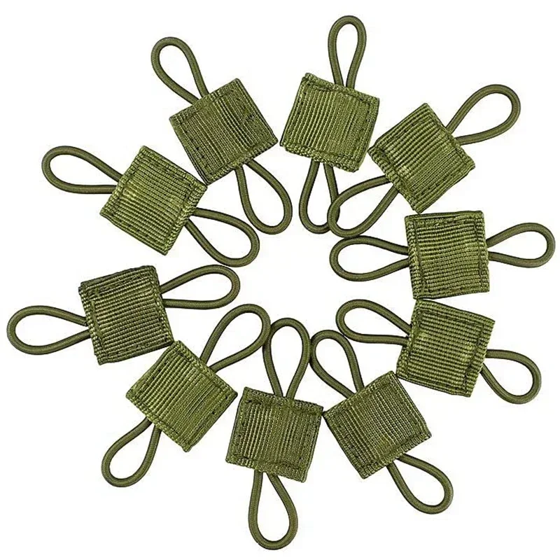 10pcs MOLLE ยืดหยุ่นสายรัดไนลอนริบบิ้นหัวเข็มขัดเดินป่ากลางแจ้งการล่าสัตว์กระเป๋าเป้สะพายหลังเสื้อกั๊ก PTT เสาอากาศ Stick PIPE Binding Retainer