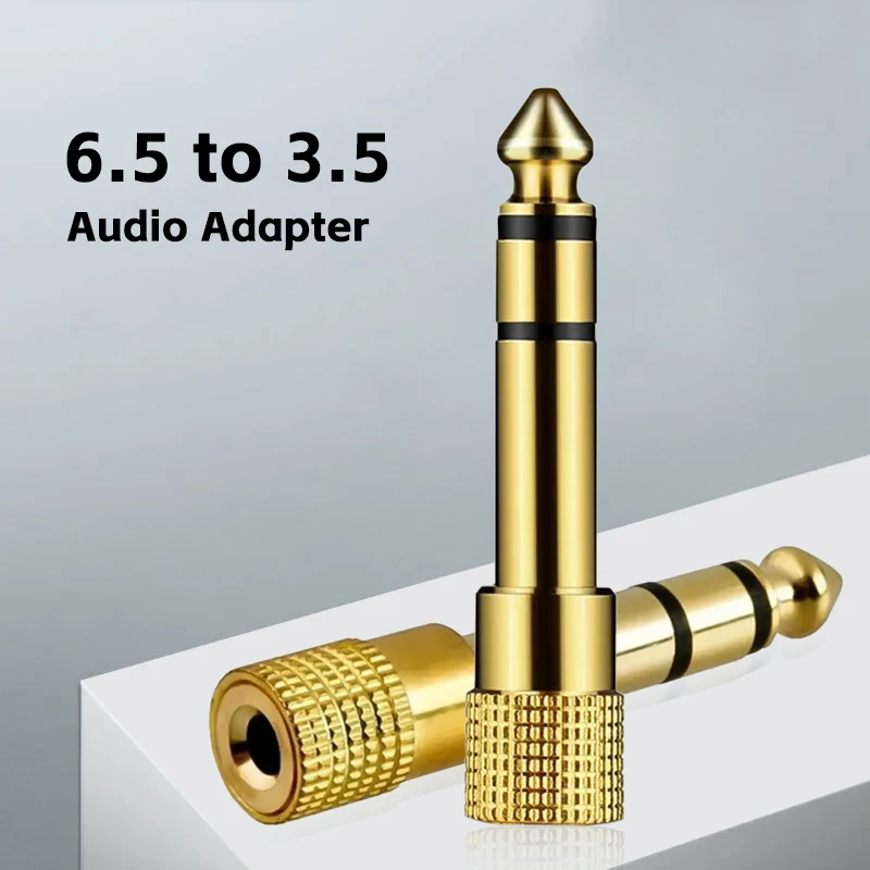 liulz Jack 6.5 6.35mm Male Plug to 3.5mm Female Connector Gold Plating Headphone Microphone AUX Audio Plug