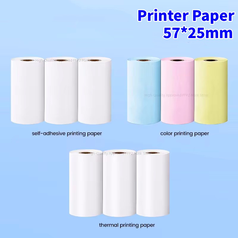 Etiquetas adhesivas de papel térmico de 57x25mm, rollos de papel autoadhesivos de Color HD para Mini impresora, impresión instantánea, papel fotográfico para cámara de niños