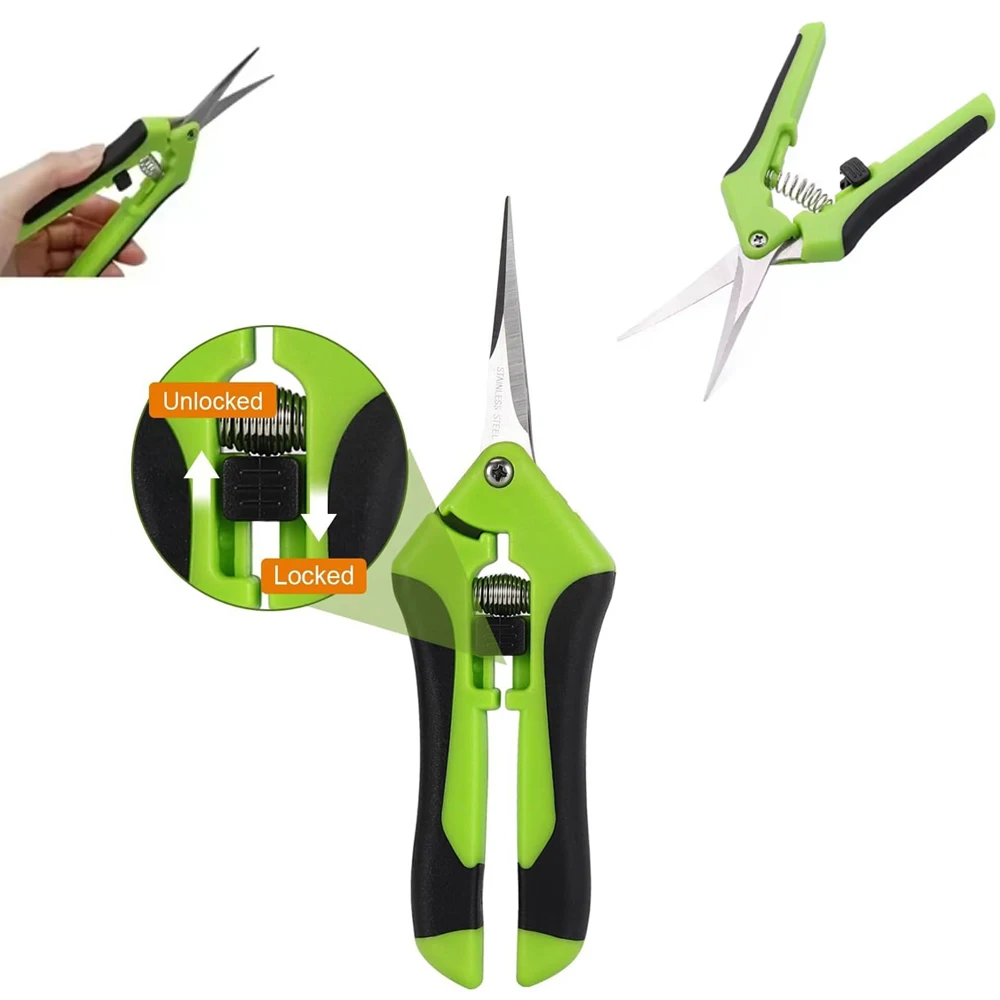 1 set di forbici da giardino da 6,5 pollici, cesoie da potatura da giardino, cesoie per rami di fiori antiscivolo che risparmiano manodopera, cesoie in acciaio inossidabile