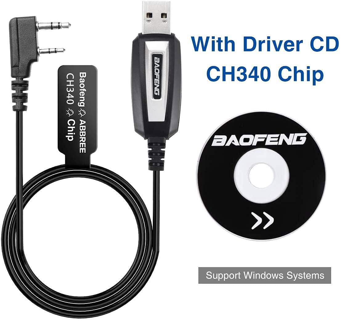 Baofeng-Cable de programación USB para walkie-talkie, Original con CD de controlador para UV-5R, BF-888S, 5RH, UV-21 PRO, Quansheng, UV-K5, UV-K6