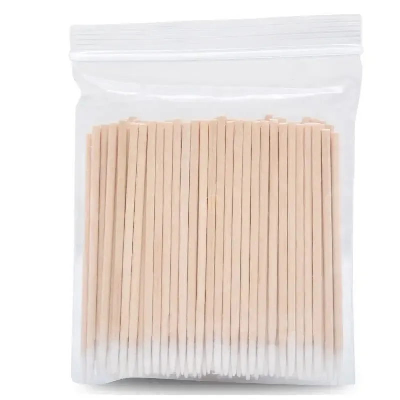 1000pcs Micro ไม้ผ้าฝ้าย Swab Eyelash EXTENSION เครื่องมือ Tatoo Microblading ทําความสะอาดไม้ Sticks เครื่องสําอางค์แปรงฝ้าย Buds เคล็ดลับ